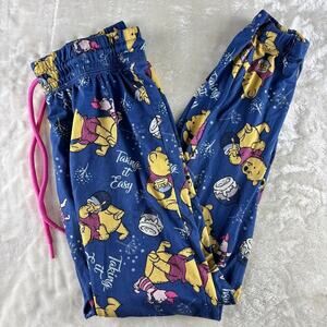 Disney Winnie the Pooh Pajama Pants "Taking It Easy" Cozy Blue